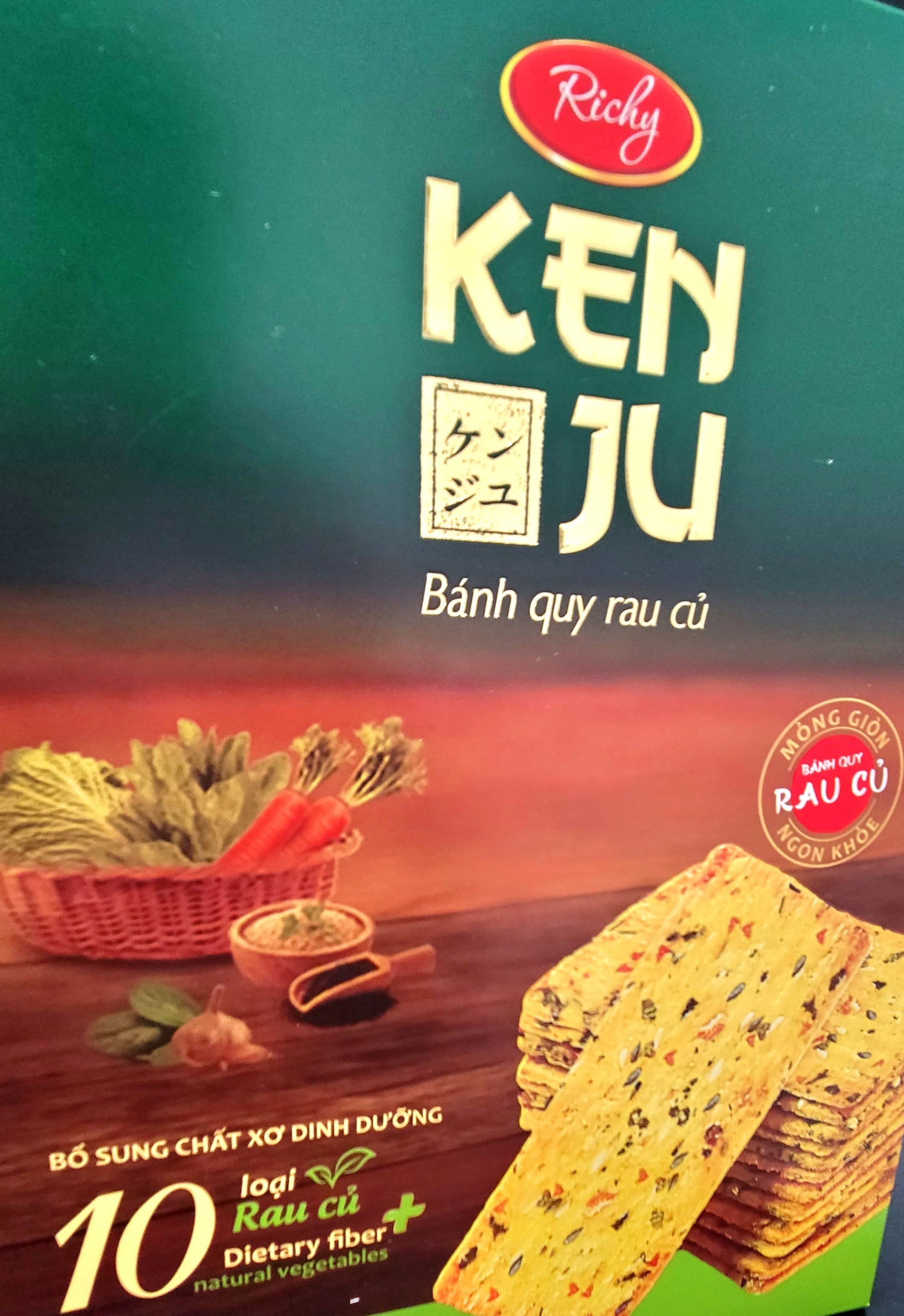 Kenju Vegetable Thin Cracker Box 288 g