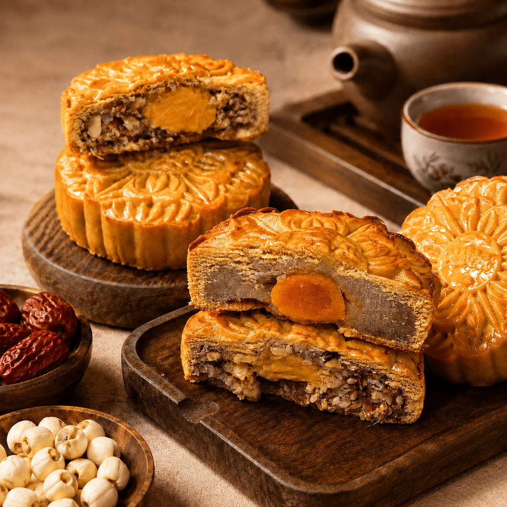 BANH TRUNG THU - Moon Cake Lotus SEED-JuJubes LONGAN (Yolk) 480g