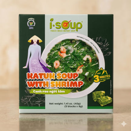 Canh Rau Ngot Tom/ Katuk Soup With Shrimp * 40g