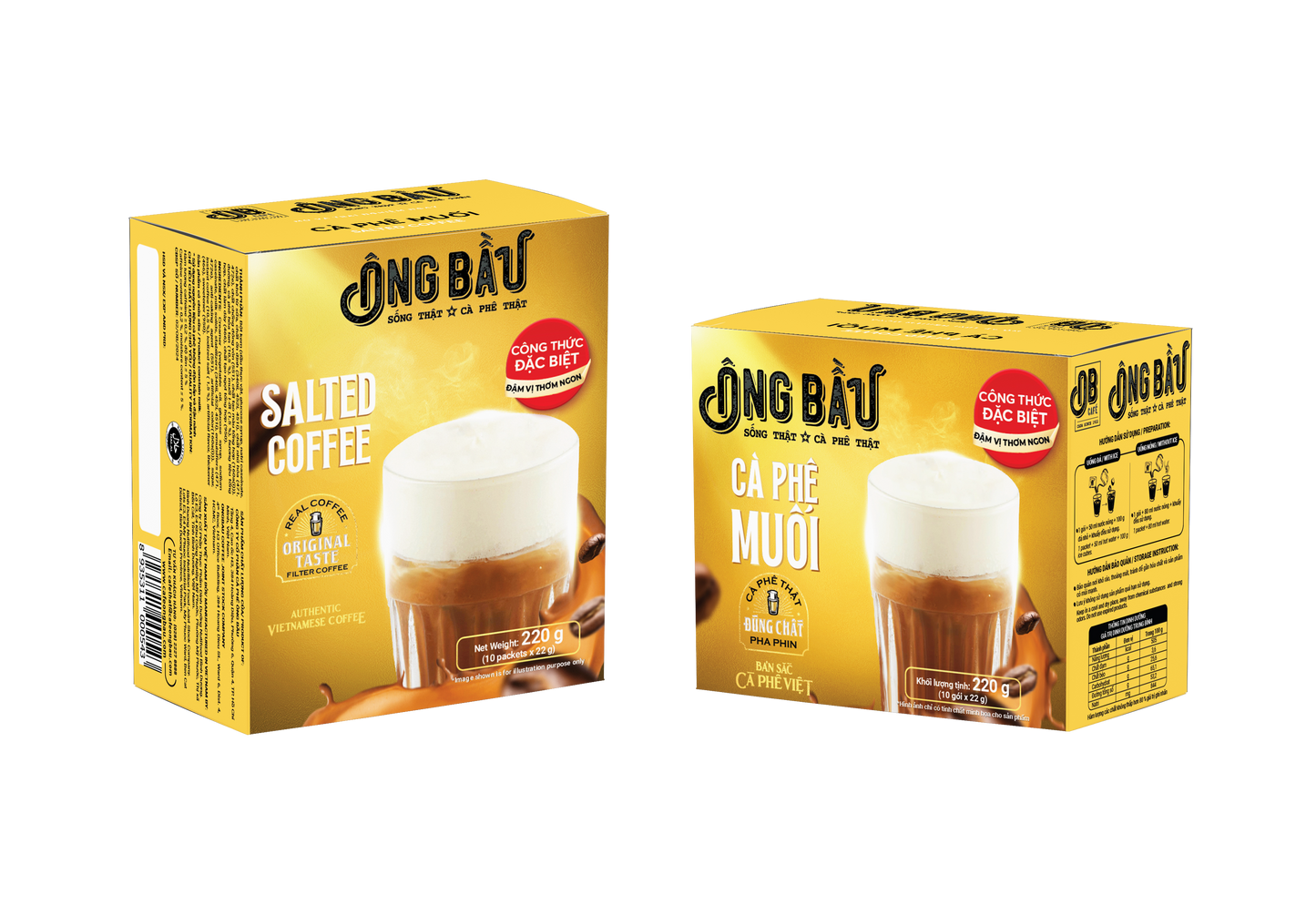 Ca Phe Muoi Hoa Tan Ong Bau 220 g - ONG BAU INSTANT SALTED COFFEE