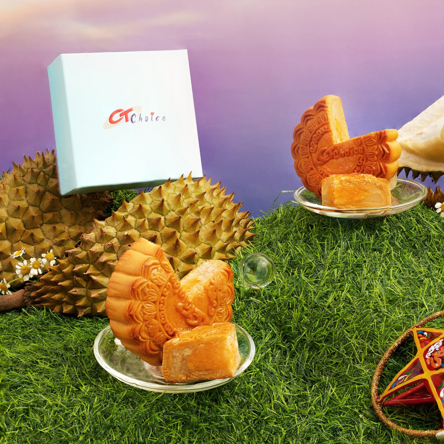 Banh Trung Thu Mochi - Combo Box 4 Banh (CT Choice Moon Cake - Blue Box)