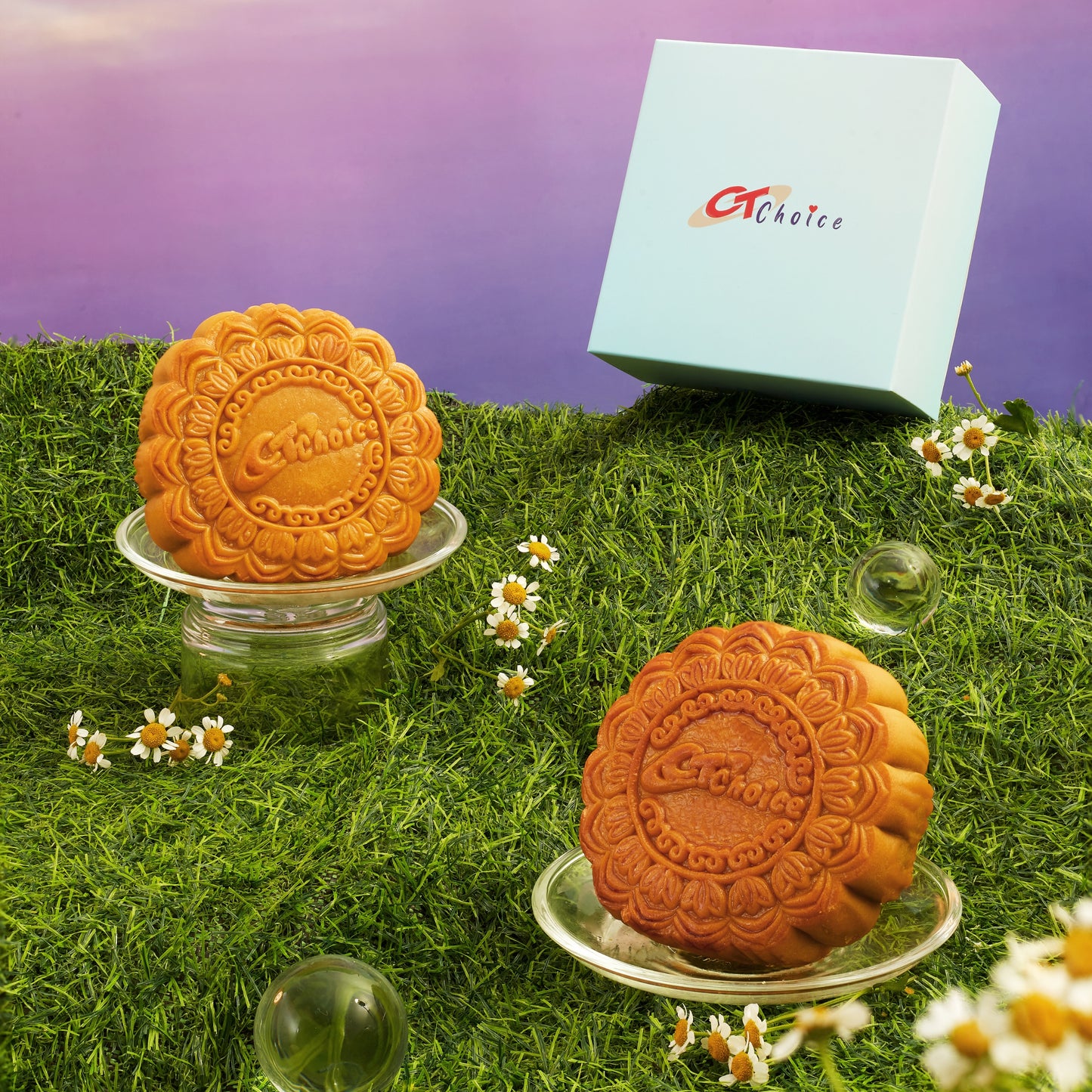 Banh Trung Thu Mochi - Combo Box 4 Banh (CT Choice Moon Cake - Blue Box)