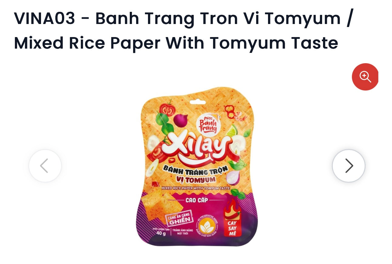 BANH TRANG TRON VI TOMYUM -40G