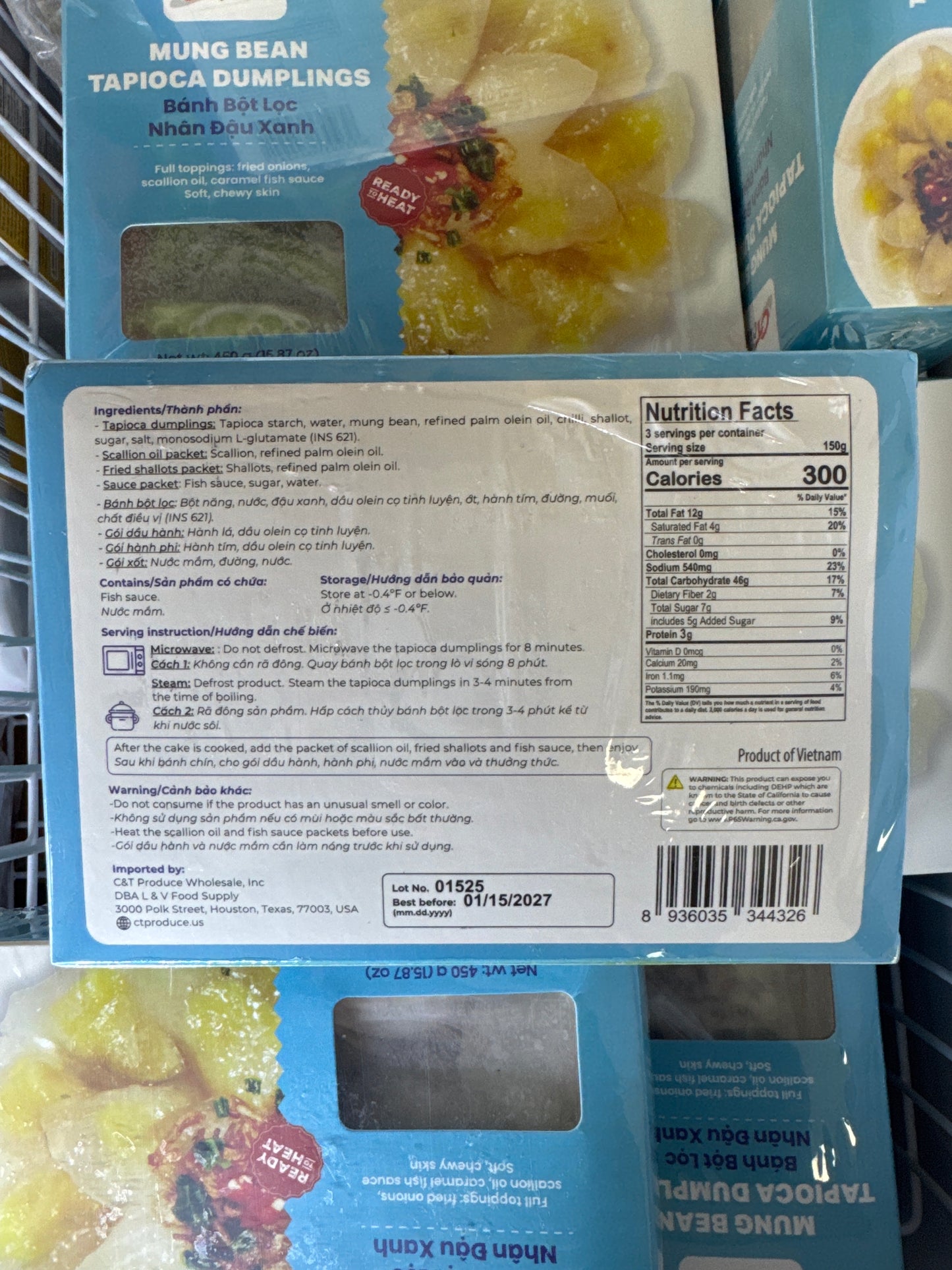 Banh bot loc nhan dau xanh - Mung Bean Tapioca Dumplings - 450g