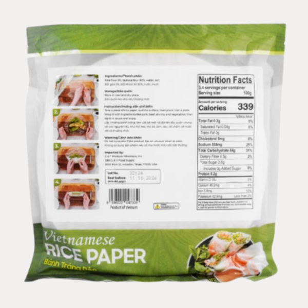 Banh trang Deo 22cm 340g Phuoc Loc Tho - Vietnamese Round Rice Paper 22cm 340g