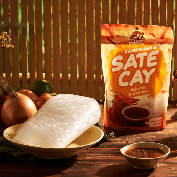 Banh Trang Sa Te Cay - Spicy Satay Mixed Rice Paper 80g