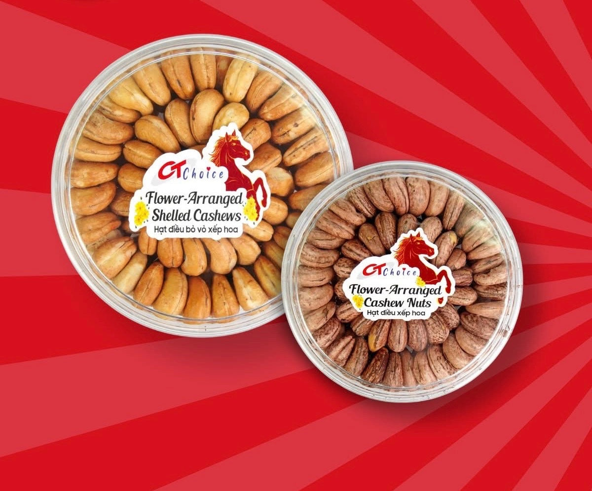 Hat dieu xep hoa con vo -Flower Arranged Shelled Cashews 320g