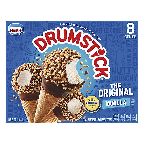 Ice Cream - Drumstick The Original Vanilla Sundae Cones (In-Store Only)