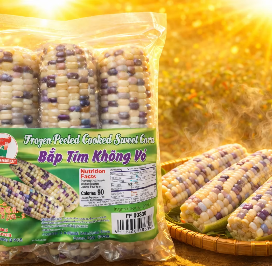 BAP TIM KHONG VO/COOKED PEELED SWEET CORN 24X3PCS/BAG, 40LBS/CS
