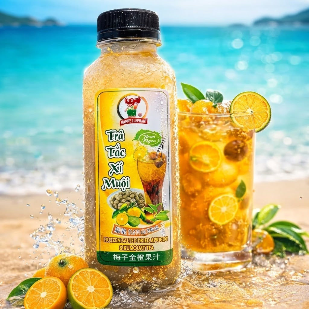 TRA TAC XI MUOI / FROZEN SALTED DRIED APRICOT & KUMQUAT TEA 340ML