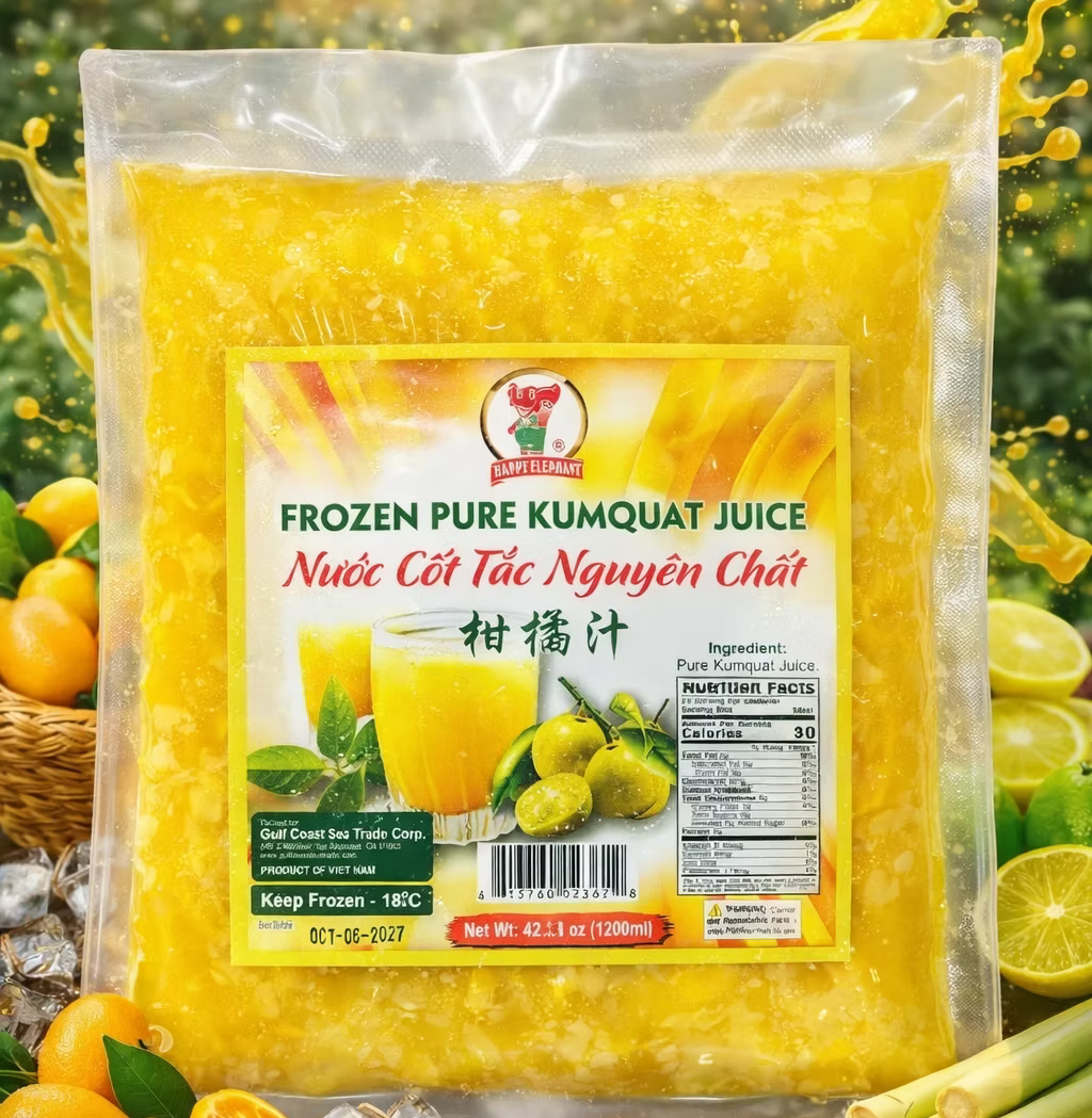 NUOC COT TAC/FROZEN PURE KUMQUAT JUICE 1.2kg X 12BAGS/CS, 31.80LBS