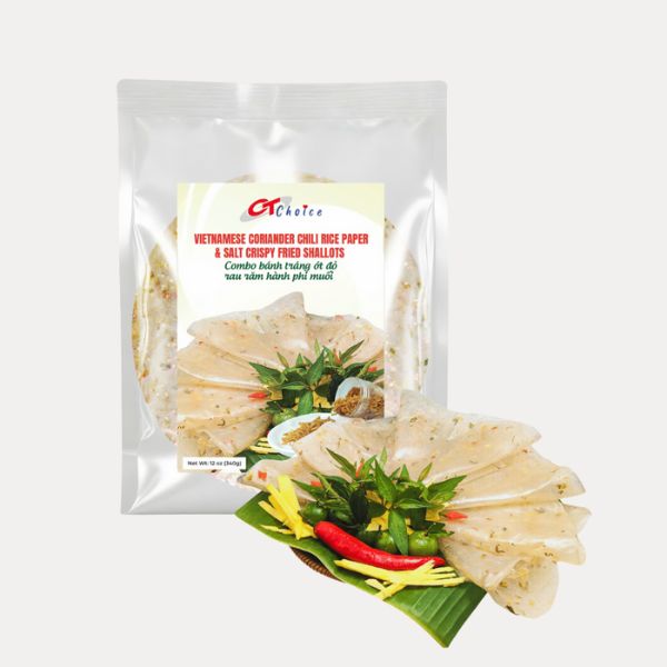 Rice paper with red chili, Vietnamese coriander and salted fried onions 340gr