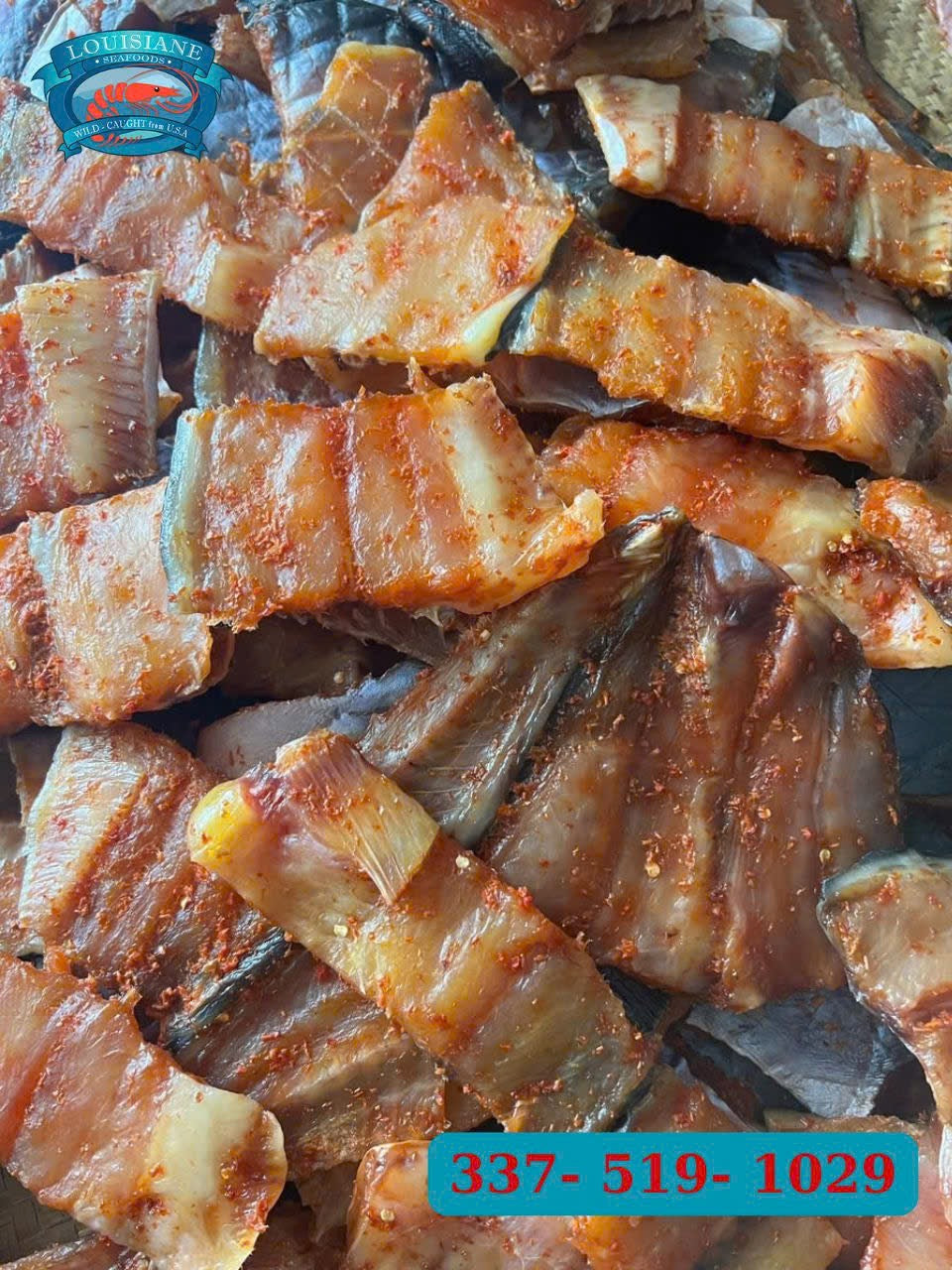 Dried yellow fat pangasius fish marinated with spices