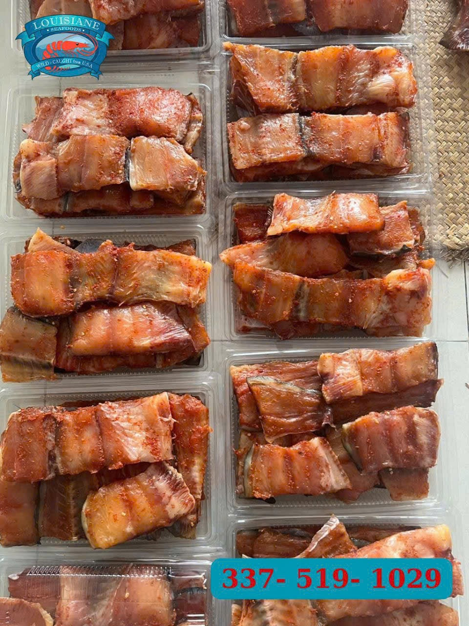 Dried yellow fat pangasius fish marinated with spices