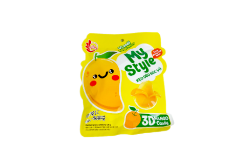 KEO DEO VI XOAI - Peeled Gummy Candy - Mango Flavor 120g 1 count