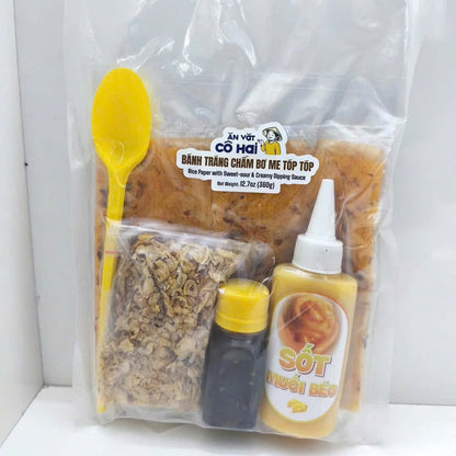 AVCH100 - Banh Trang Cham Bo Me Top Top/ Rice Paper With Sweet-Sour & Creamy Dipping Sauce * 360g x 20 Units