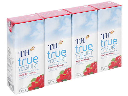 TH True Milk Yogurt DRINK STRAWBERRY -  180ml - Pack of 4 -1 BOX 43$