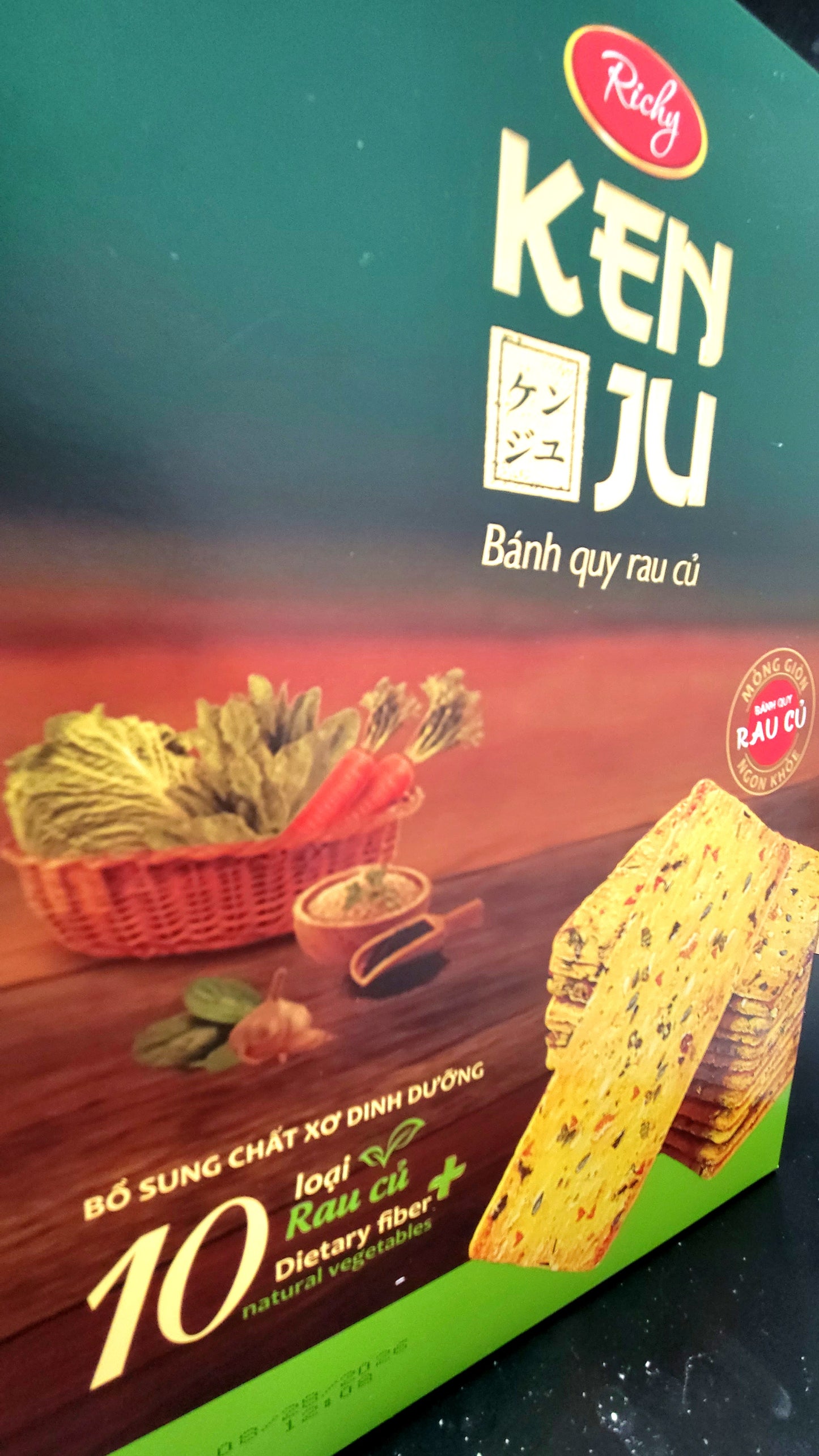 Kenju Vegetable Thin Cracker  Box 288 g