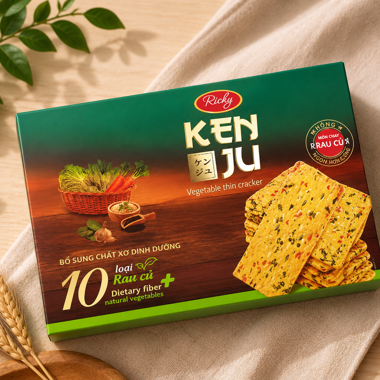 Kenju Vegetable Thin Cracker  Box 288 g