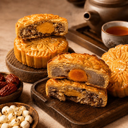 BANH TRUNG THU - Moon Cake Lotus SEED-JuJubes LONGAN (Yolk) 480g