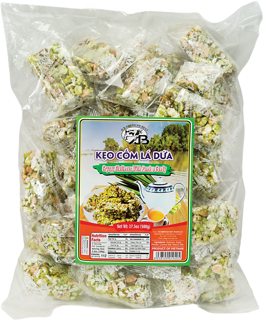 Keo com la dua - CRISPY GLUTINOUS PANDAN CANDY