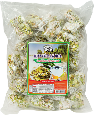 Keo com la dua - CRISPY GLUTINOUS PANDAN CANDY