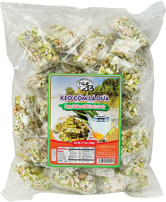 Keo com la dua - CRISPY GLUTINOUS PANDAN CANDY
