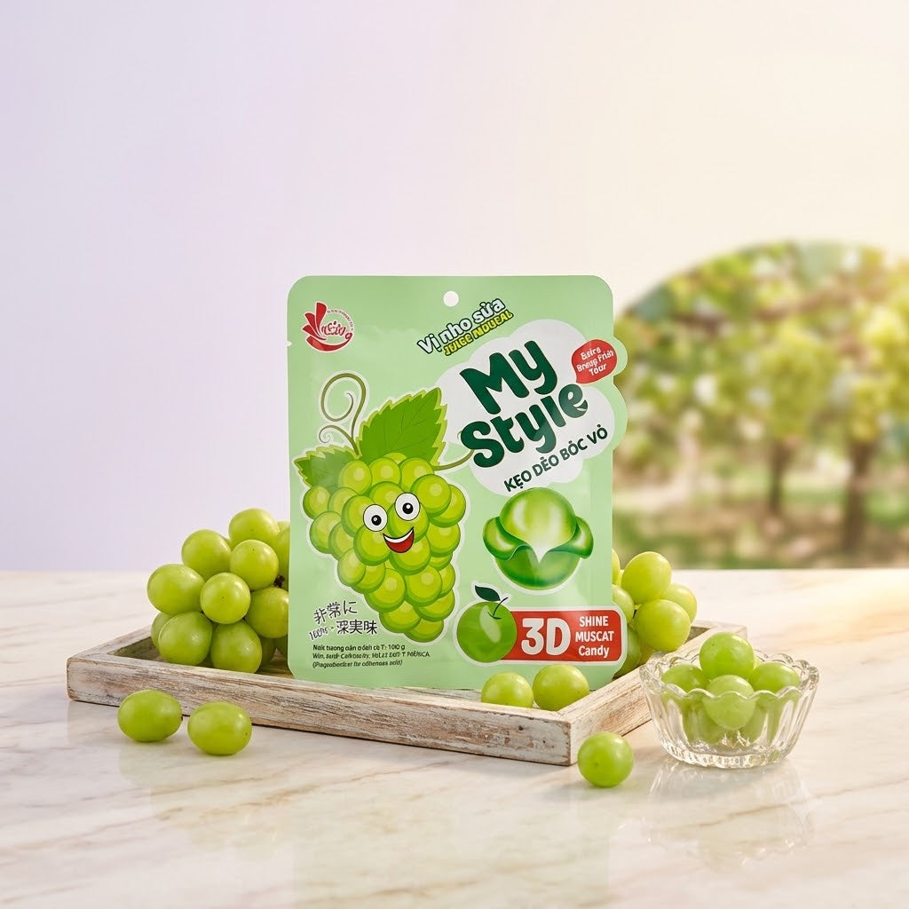 KEO DEO VI NHO SUA-Peeled Gummy Candy - GRAPE FLAVOR 120g 1 count