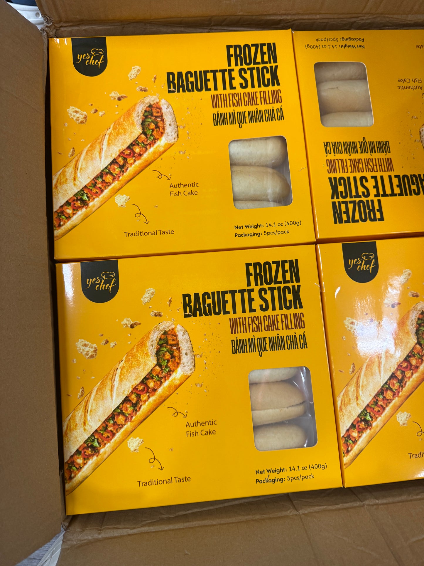 Banh Mi Cha Ca Viet Nam (5pcs/pack) - Frozen Vietnamese Baguette With Fish Cake 400g