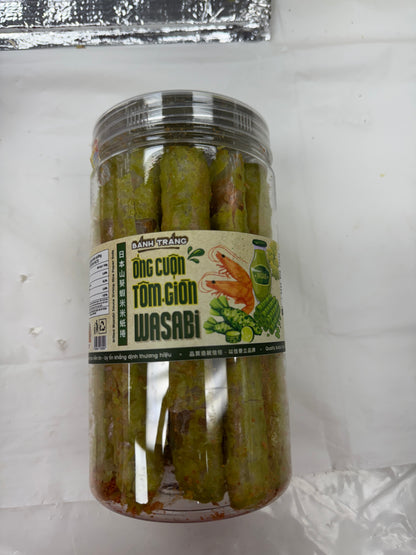 Banh trang ong cuon Tom gion wasabi