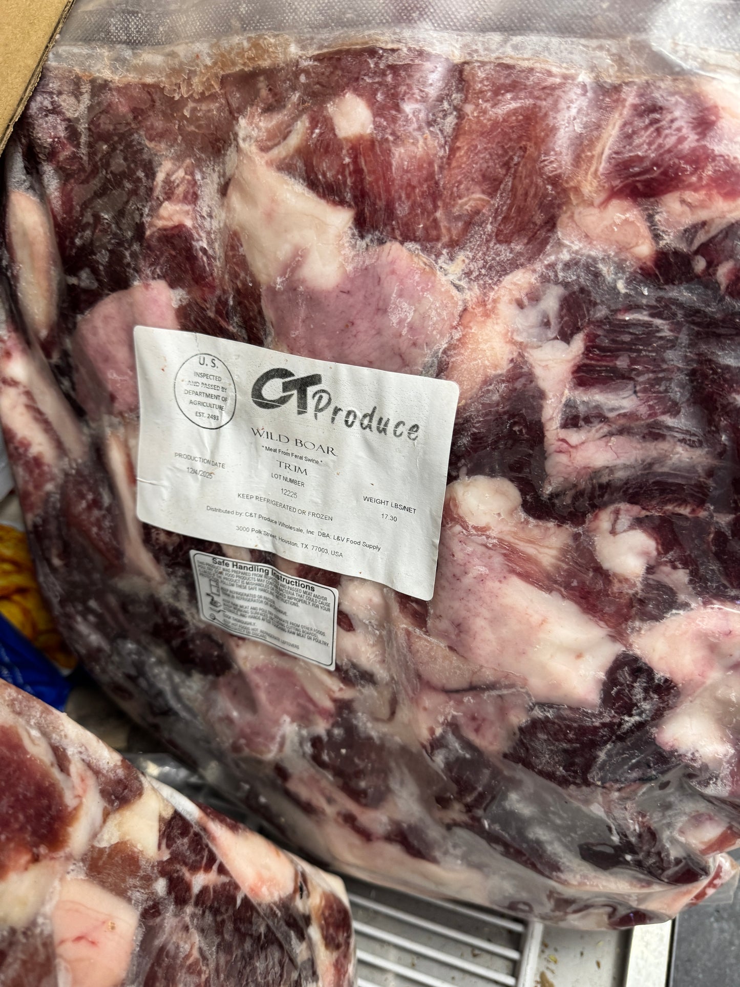 USDA - Heo Rung Loi Vai / Trim Wild Boar (17lbs/bag)