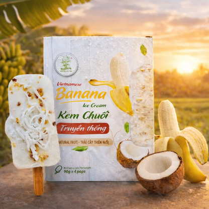 1 QUE KEM CHUOI / BANANA ICE CREAM 90GM (4 QUE/1 HOP $9)