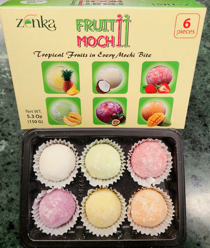 Mochi trái cây 6 vị : Dưa gang, dừa, dứa, dâu, chanh dây, xoài
