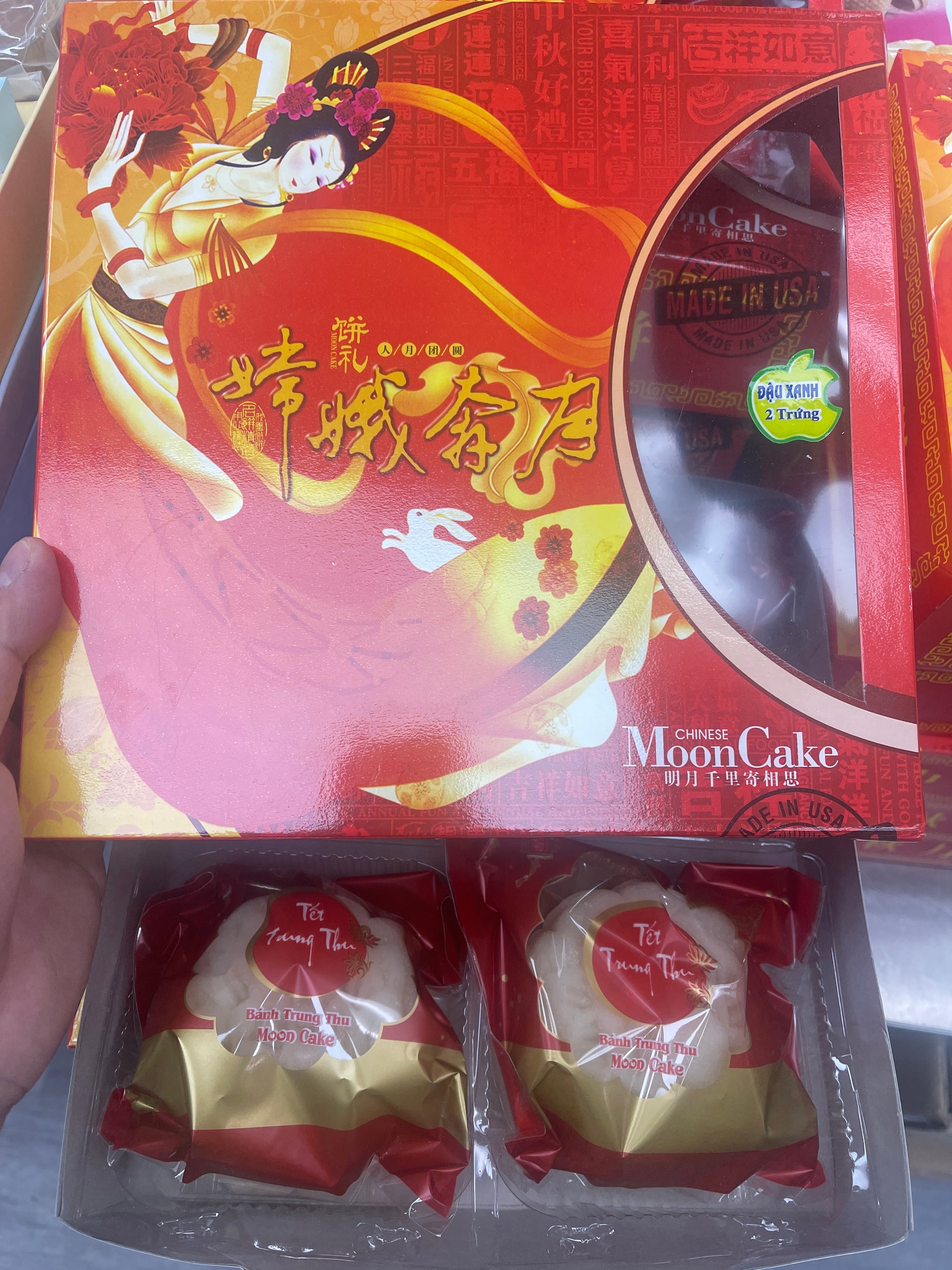 Banh Trung Thu Houston moon cake- 4deo Dau Xanh 2 Trung