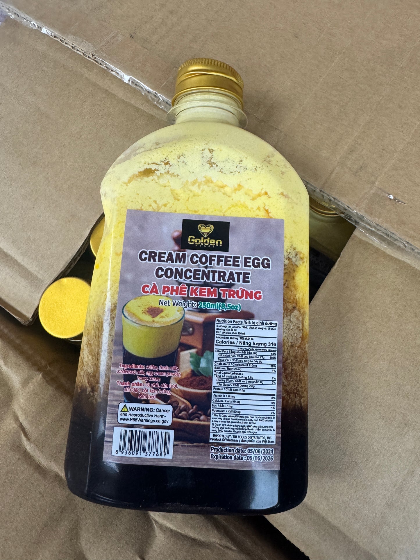 caffe kem trung muoi Chu Long