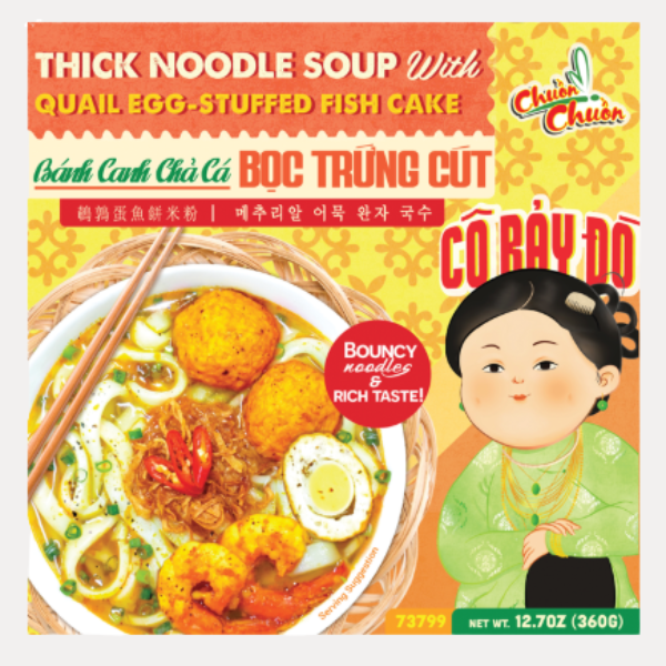 Banh Canh Cha Ca Boc Trung Cut - NHA TRANG FISH CAKE UDON SOUP 10.58OZ