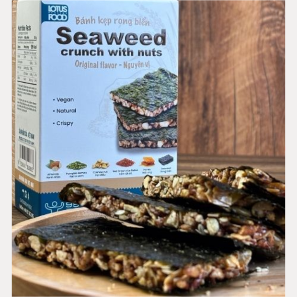 Banh Kep Rong Bien Nguyen Vi - Seaweed Crunch With Nust Orifinal Flavor 100g