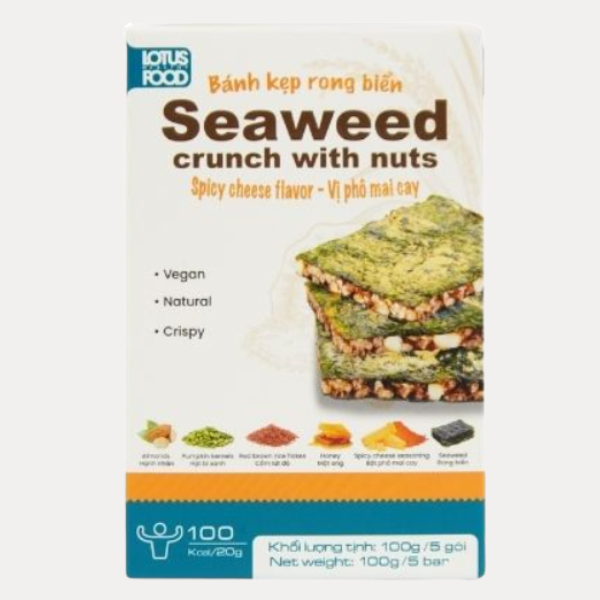 Banh Kep Rong Bien Nguyen Vi Pho Mai Cay - Seaweed Crunch With Nust Spicy Cheese Flavor 100g