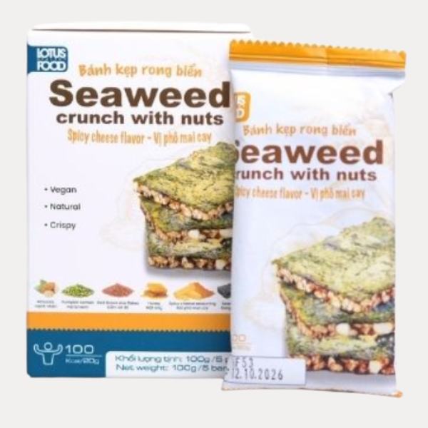Banh Kep Rong Bien Nguyen Vi Pho Mai Cay - Seaweed Crunch With Nust Spicy Cheese Flavor 100g
