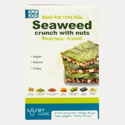 Banh Kep Rong Bien Nguyen Vi Wasabi - Seaweed Crunch With Nust Wasabi Flavor 100g