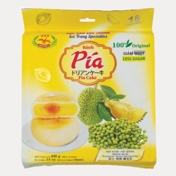 Banh Pia Dau xanh Sau Rieng Truong Muoi It Đuong - FZ DRAGONFLY PIACAKE MUNGBEAN EGGYOLK 400g