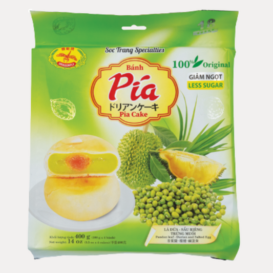 Banh Pia La Dua Sau Rieng Truong Muoi It Duong - FZ DRAGONFLY PIACAKE PANDAN EGGYOLK 400g
