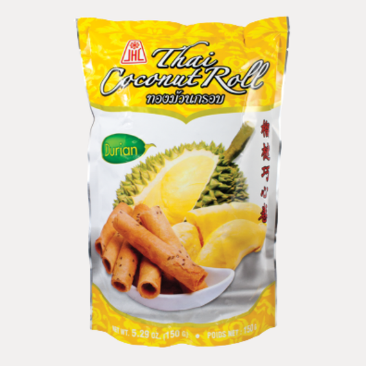 Banh Que dua vi Sau Rieng -  JHC (BAG) DURIAN COCONUT ROLL 4.3OZ