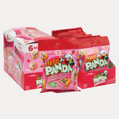 Banh Quy nhan kem dau - MEIJI HELLO PANDA STRAWBERRY 2.2OZ