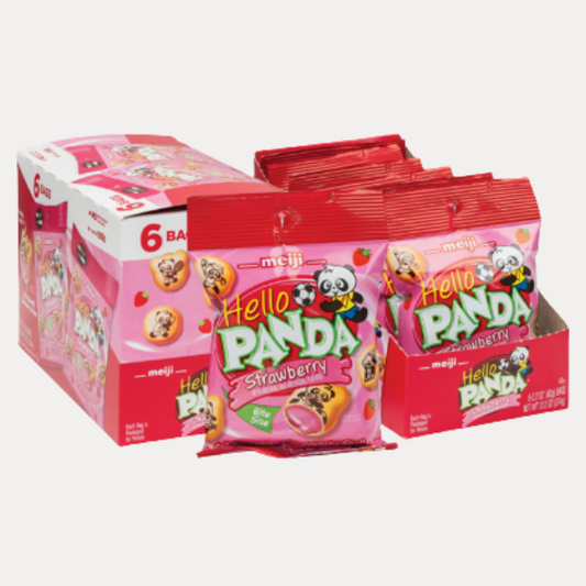 Banh Quy nhan kem dau - MEIJI HELLO PANDA STRAWBERRY 2.2OZ