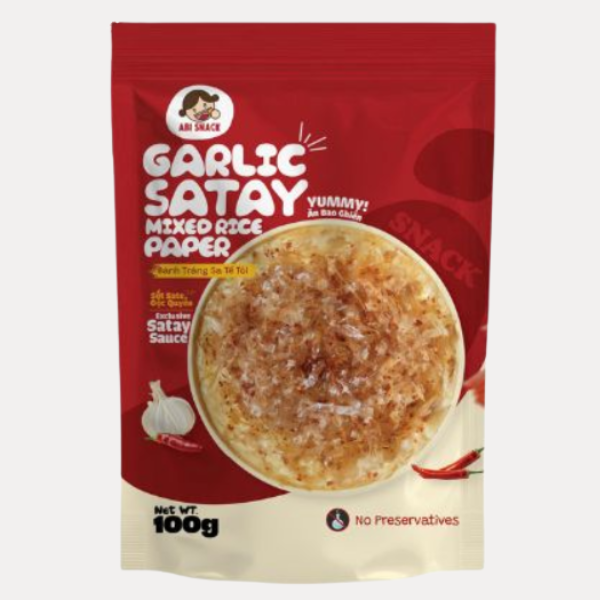 Banh Trang Sate Toi - Garlic Satay Mixed Rice Paper  100G