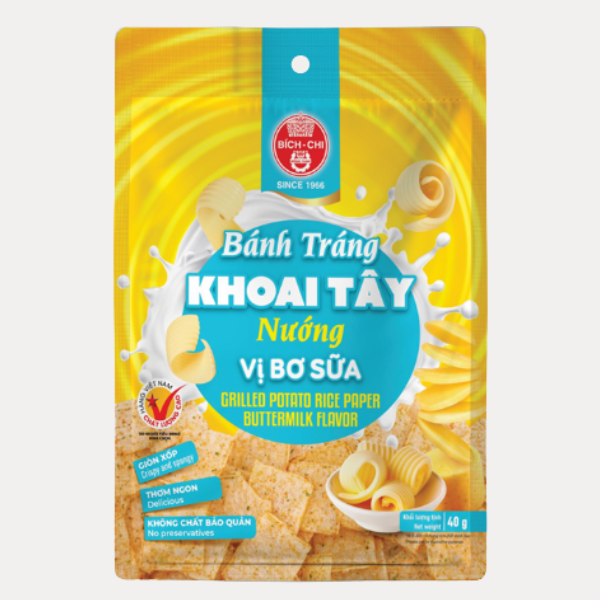Bánh tráng khoai tây nướng vị bơ sữa - GRILL RICE PAPER BUTTER MILK 1.41OZ