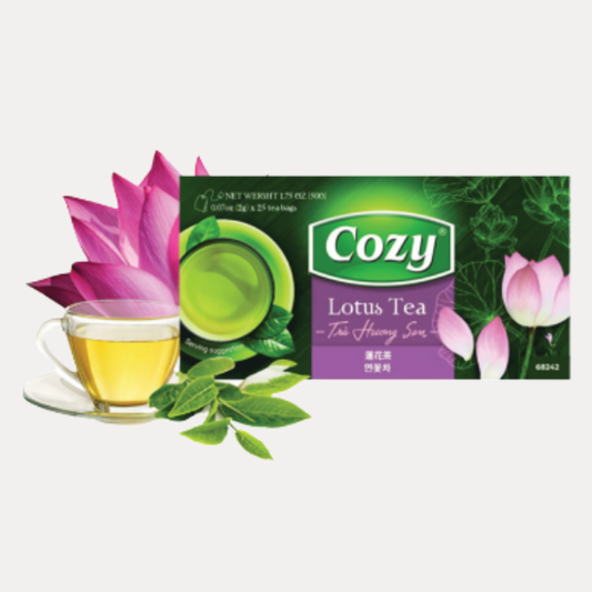 COZY Tra Huog Sen hop 25 goi-  COZY LOTUS TEA 25PC