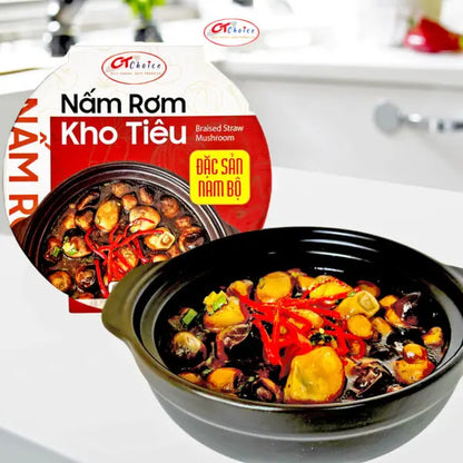Braised Straw Mushrooms with Pepper - 14.1oz (400g) /box