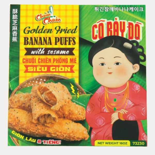 Chuoi Chien Phong Me Sieu Gion - FZ GOLDEN FRIED BANANA PUFFS 16OZ